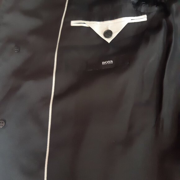 Hugo Boss Santor-L SZ 40 Men's Black Single Breasted Water Repellent Over Coat - Picture 6 of 15